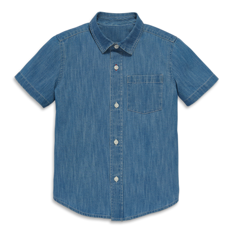 Kids Short Sleeve Chambray Button Down (Toddler, Little Kid, & Big Kid)