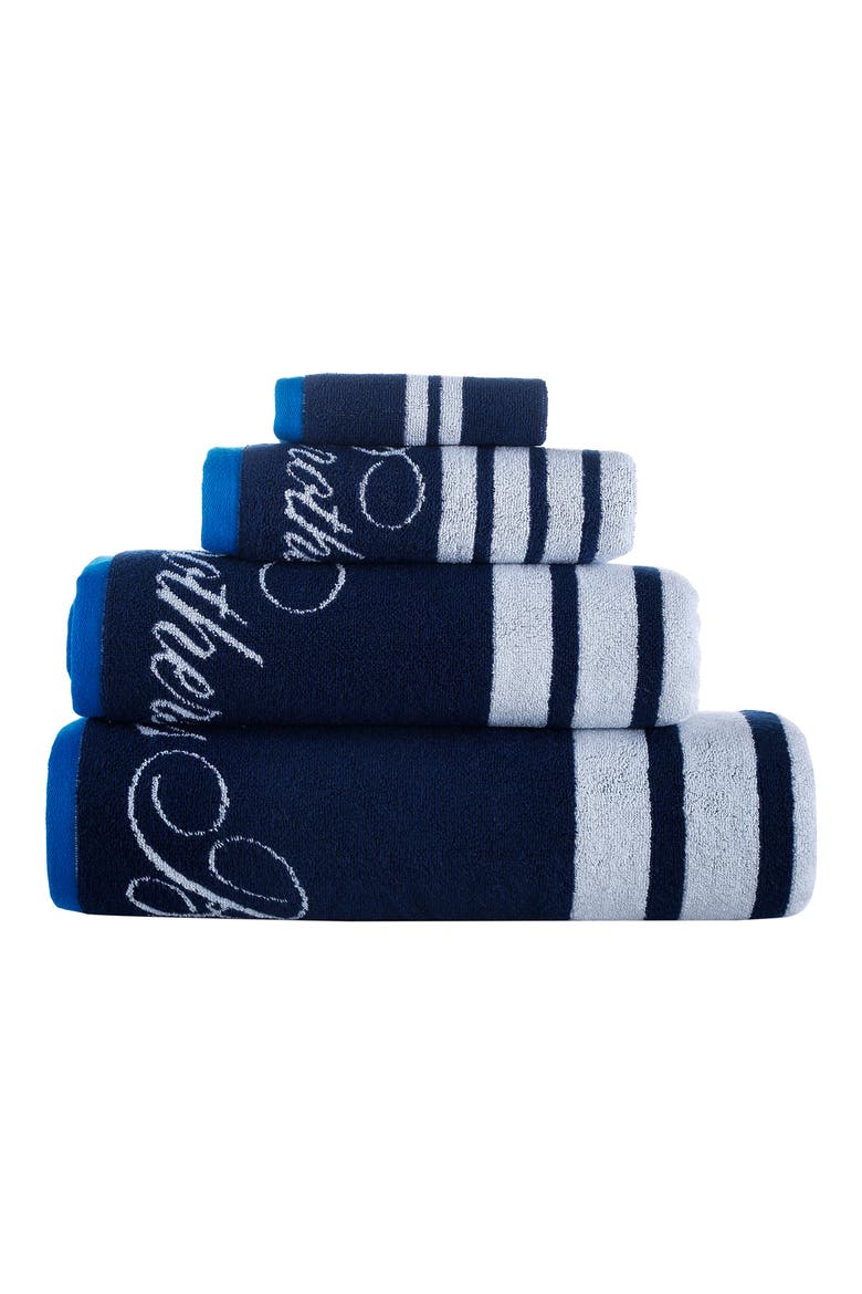 Nautical Blanket Stripe Bath Mat, Alternate, color, NAVY