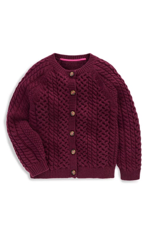 Mini Boden Kids' Heritage Cable Stitch Cardigan In Red