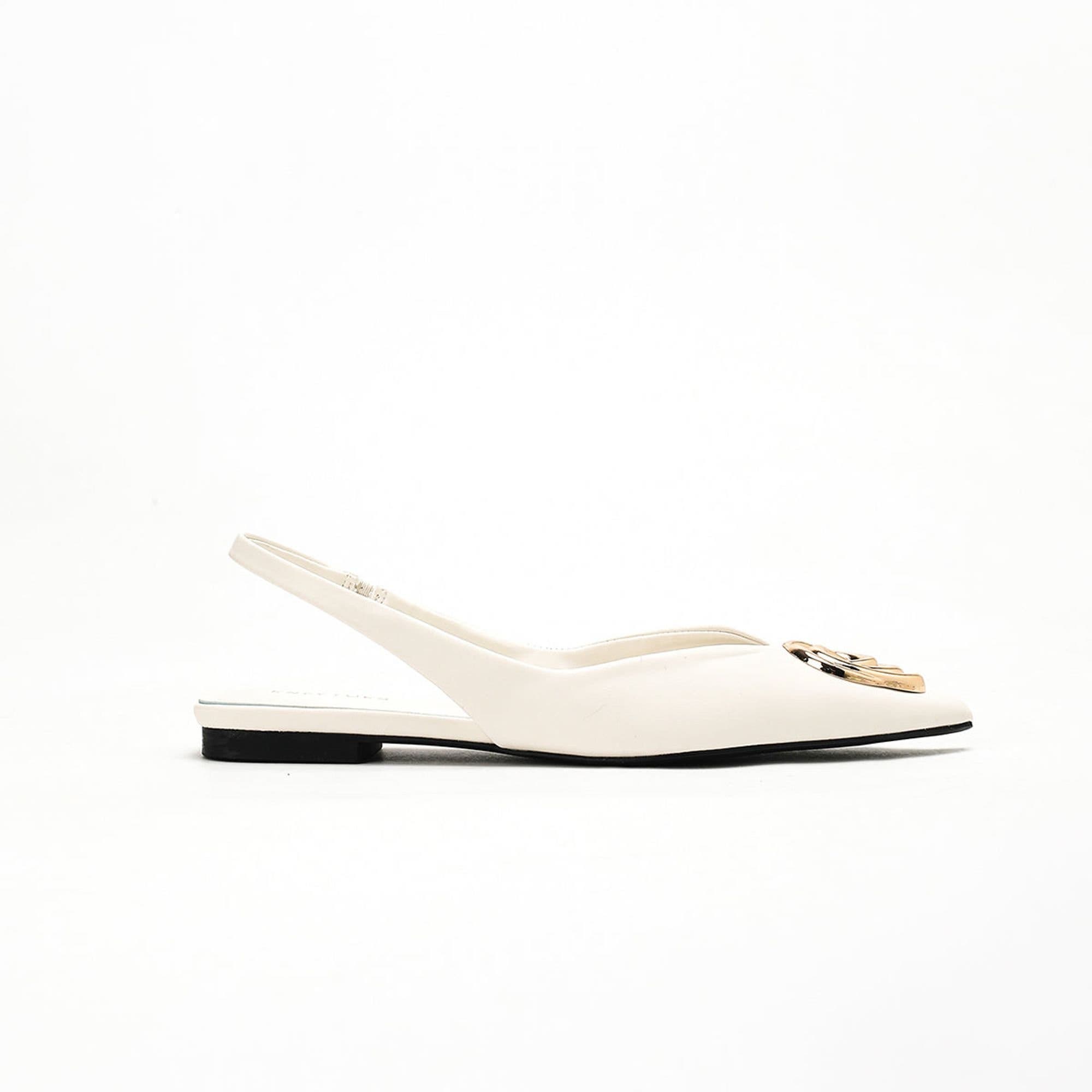 Valentina Slingback Flat, Alternate, color, White