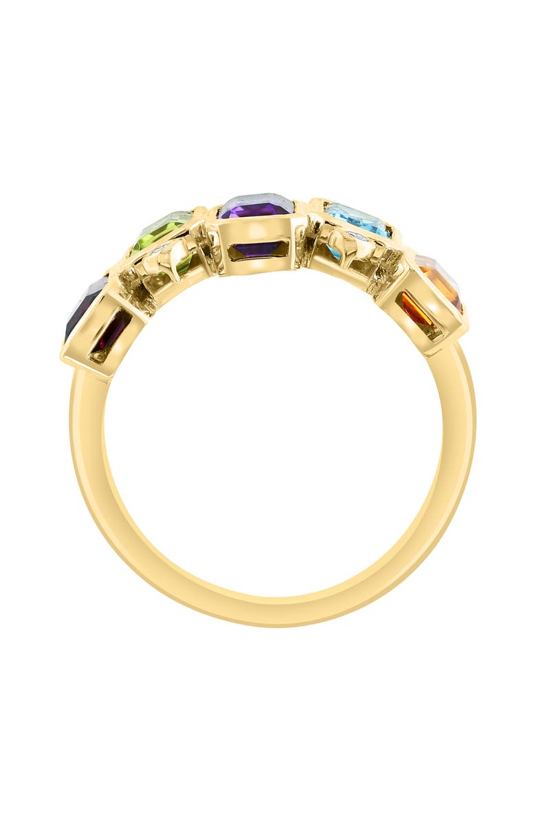 EFFY 14K Yellow Gold Amethyst, Blue Topaz, Citrine, Rhodolite, Peridot & Diamond Ring - 0.07ct., Alternate, color, 
