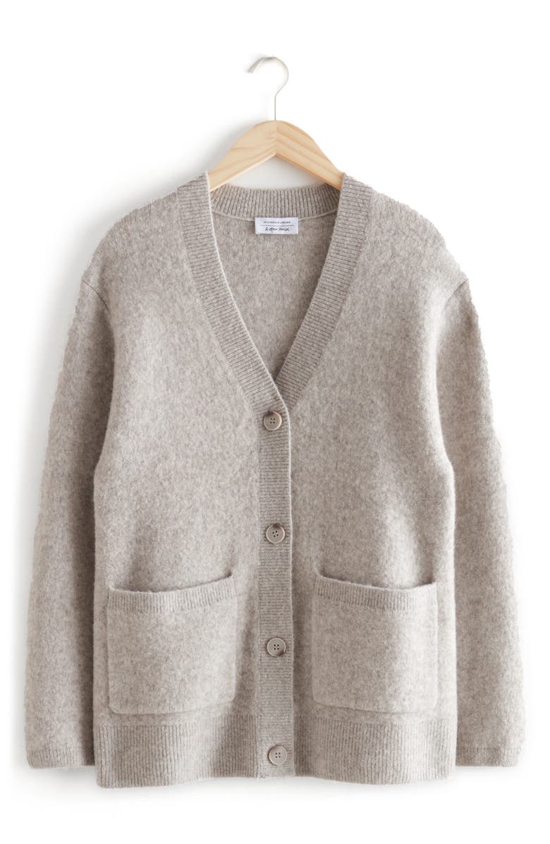 & Other Stories Relaxed Fit Wool Blend Cardigan, Alternate, color, 