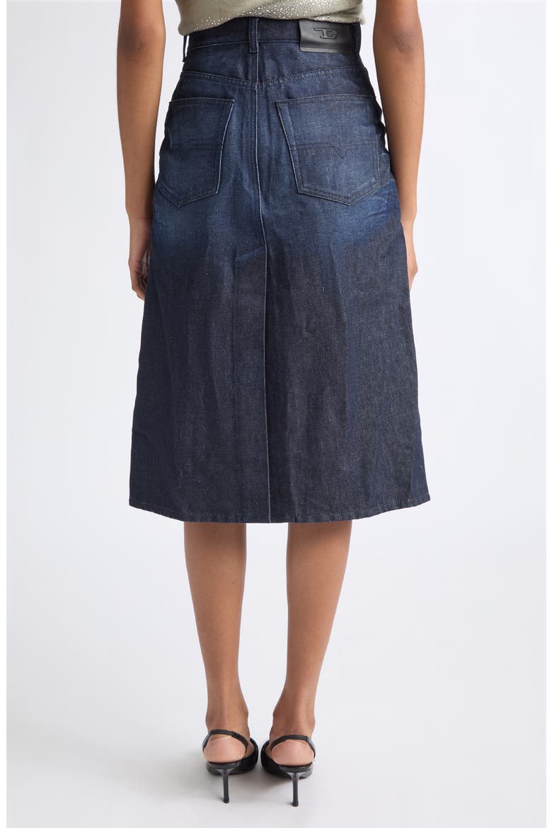 Creased Denim Midi Skirt, Alternate, color, DENIM