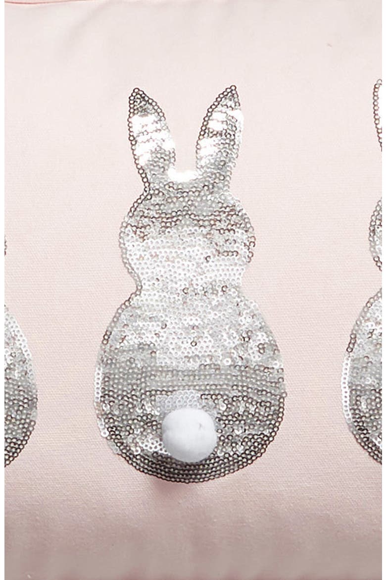 Sequin Bunnies Accent Pillow, Alternate, color, BLUSH