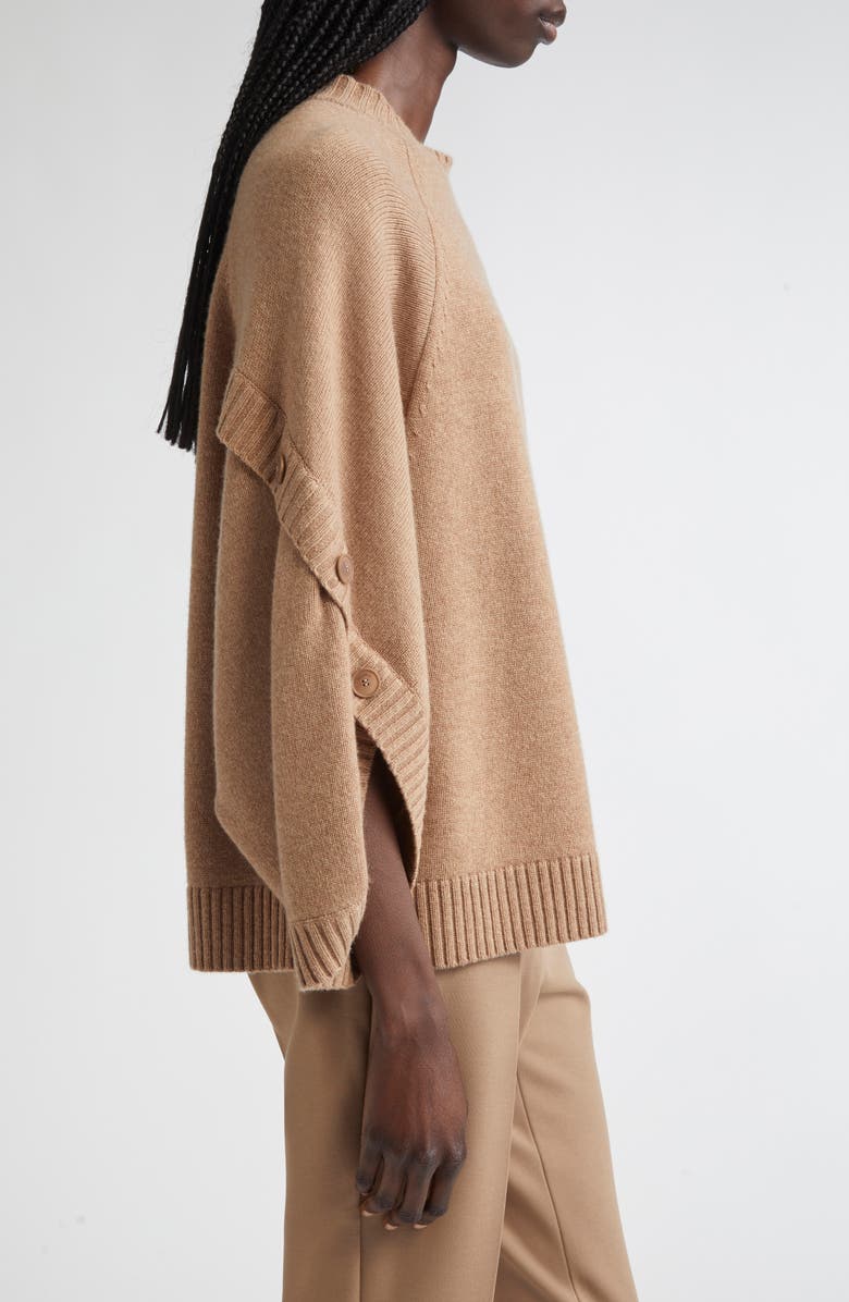 Max Mara Ampex Cape Sleeve Wool & Cashmere Sweater, Alternate, color, Hazelnut Brown