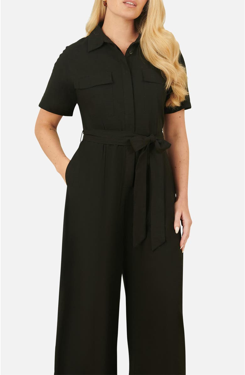 Yumi Utility Relaxed Fit Jumpsuit, Alternate, color, Black