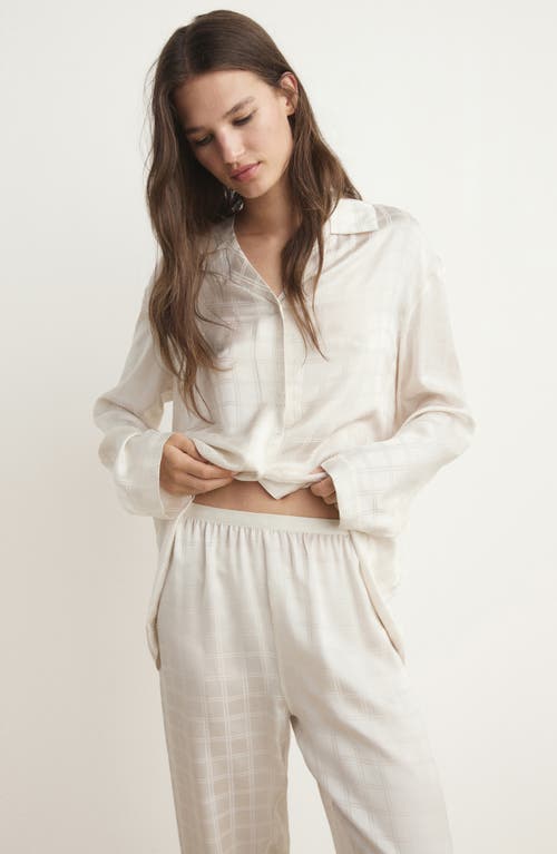 Mango Check Pajama Pants In Neutral