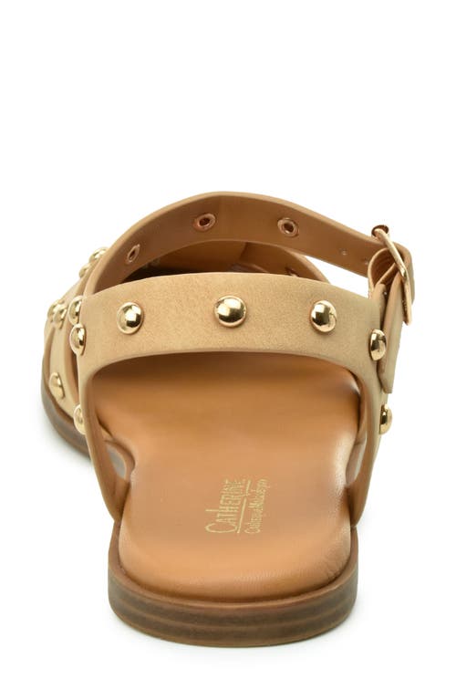 Catherine Catherine Malandrino Studded Fisherman Sandal In Sand Nubuck