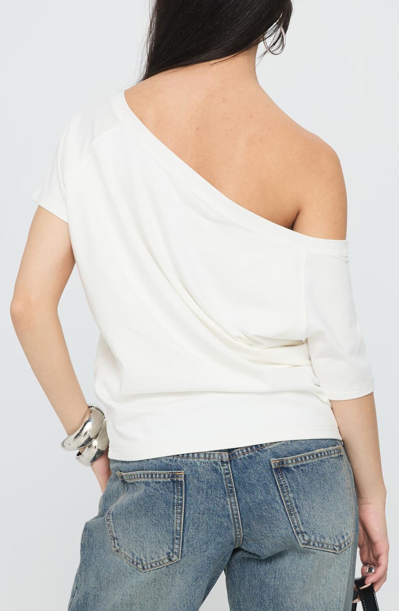 Princess Polly Icon Baby Off the Shoulder Cotton Blend Top, Alternate, color, White