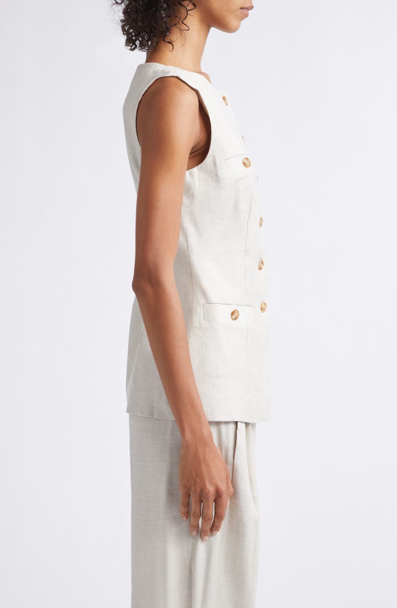 Toccin Amra Bateau Neck Linen Blend Vest, Alternate, color, Desert