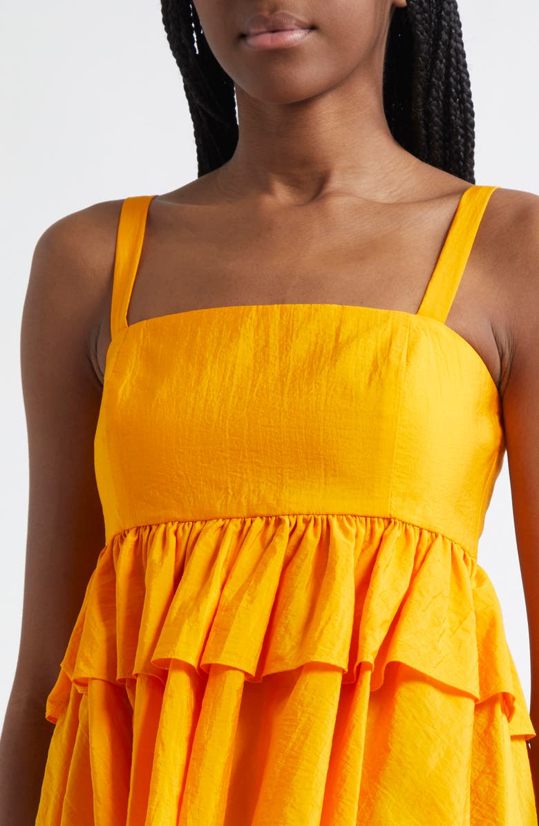 Cinq à Sept Lilwen Tiered Smocked Cotton Blend Top, Alternate, color, Papaya