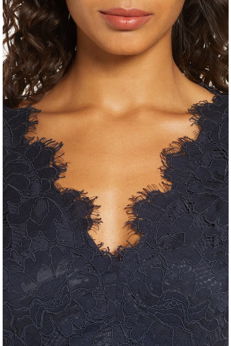 Tulip Hem Lace Cocktail Dress, Alternate, color, NAVY