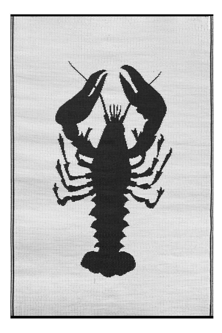 Lobster Black & White Rug, Main, color, black and white