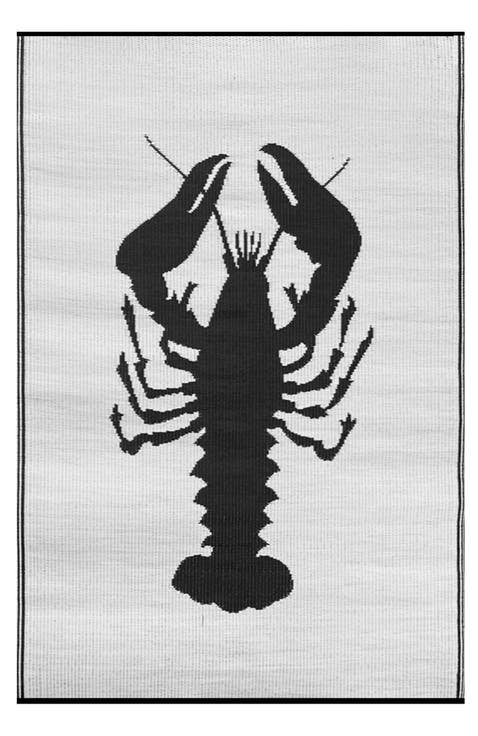 Lobster Black & White Rug