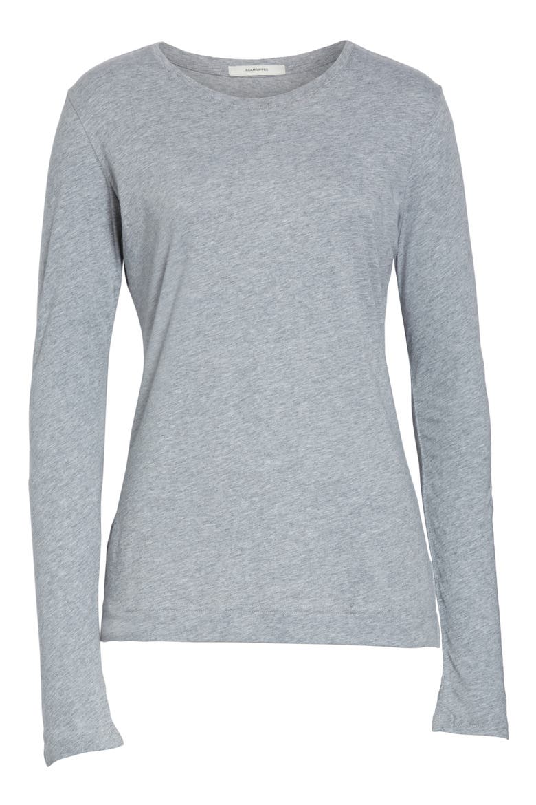 Long Sleeve Crewneck T-Shirt, Alternate, color, HEATHER GREY