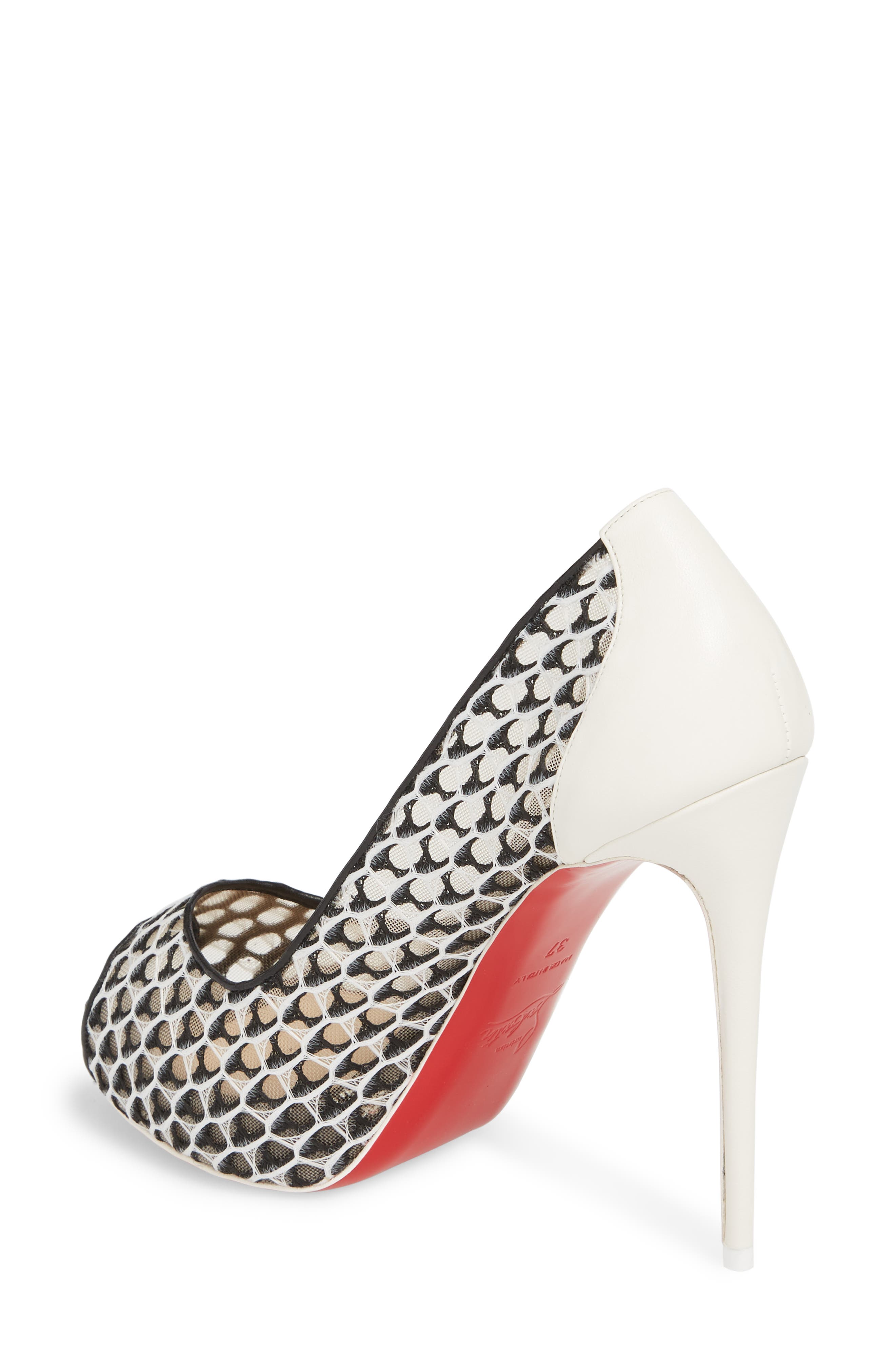 Christian Louboutin Very Lace Peep Toe Pump, Alternate, color, 