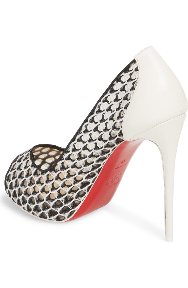 Christian Louboutin Very Lace Peep Toe Pump, Alternate, color,