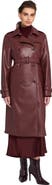 ELLE Collection Faux Leather Trench Coat
