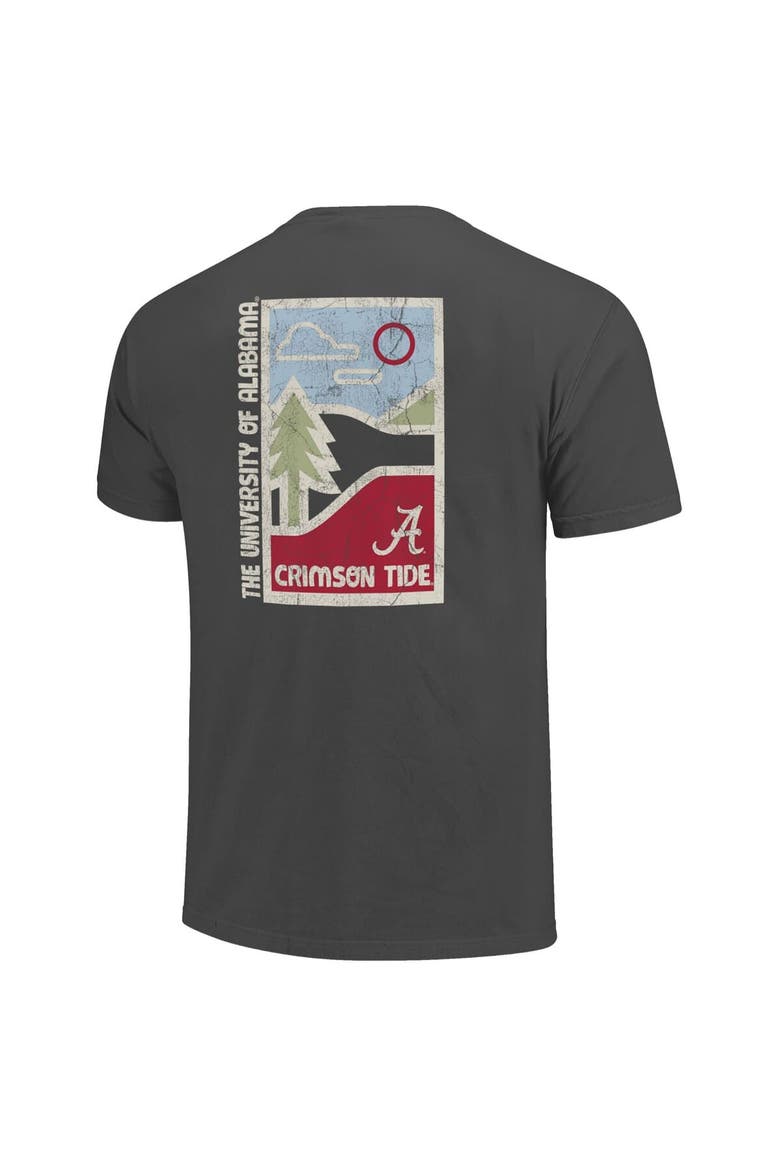Men's  Graphite Alabama Crimson Tide Comfort Colors Minimal Vista Distressed Graphics T-Shirt, Alternate, color, Graphite