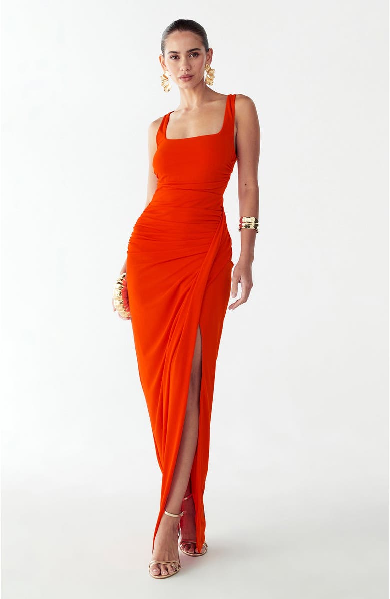 BWLDR Fallen Maxi Dress, Main, color, Coral