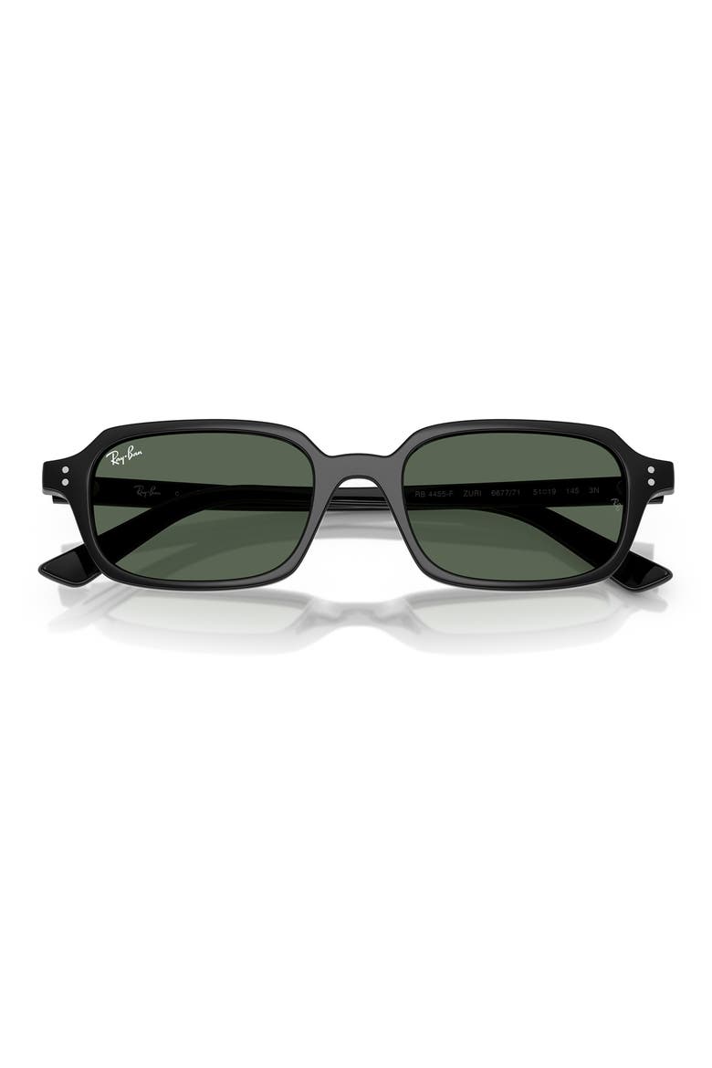 Zuri 51mm Pillow Sunglasses, Alternate, color, BLACK / DARK GREEN