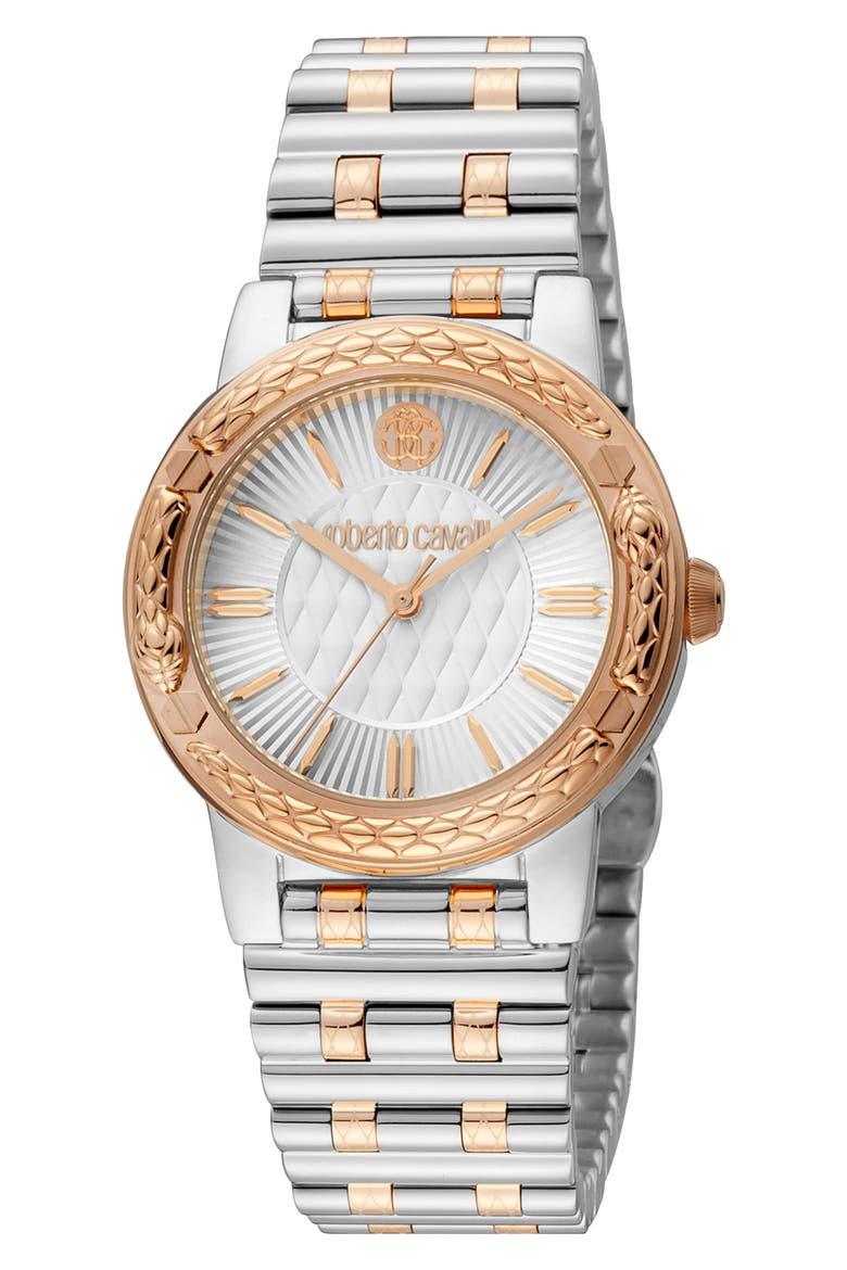 Bracelet Watch, 32mm, Main, color, TWO TONE SILVER & ROSE GOLD