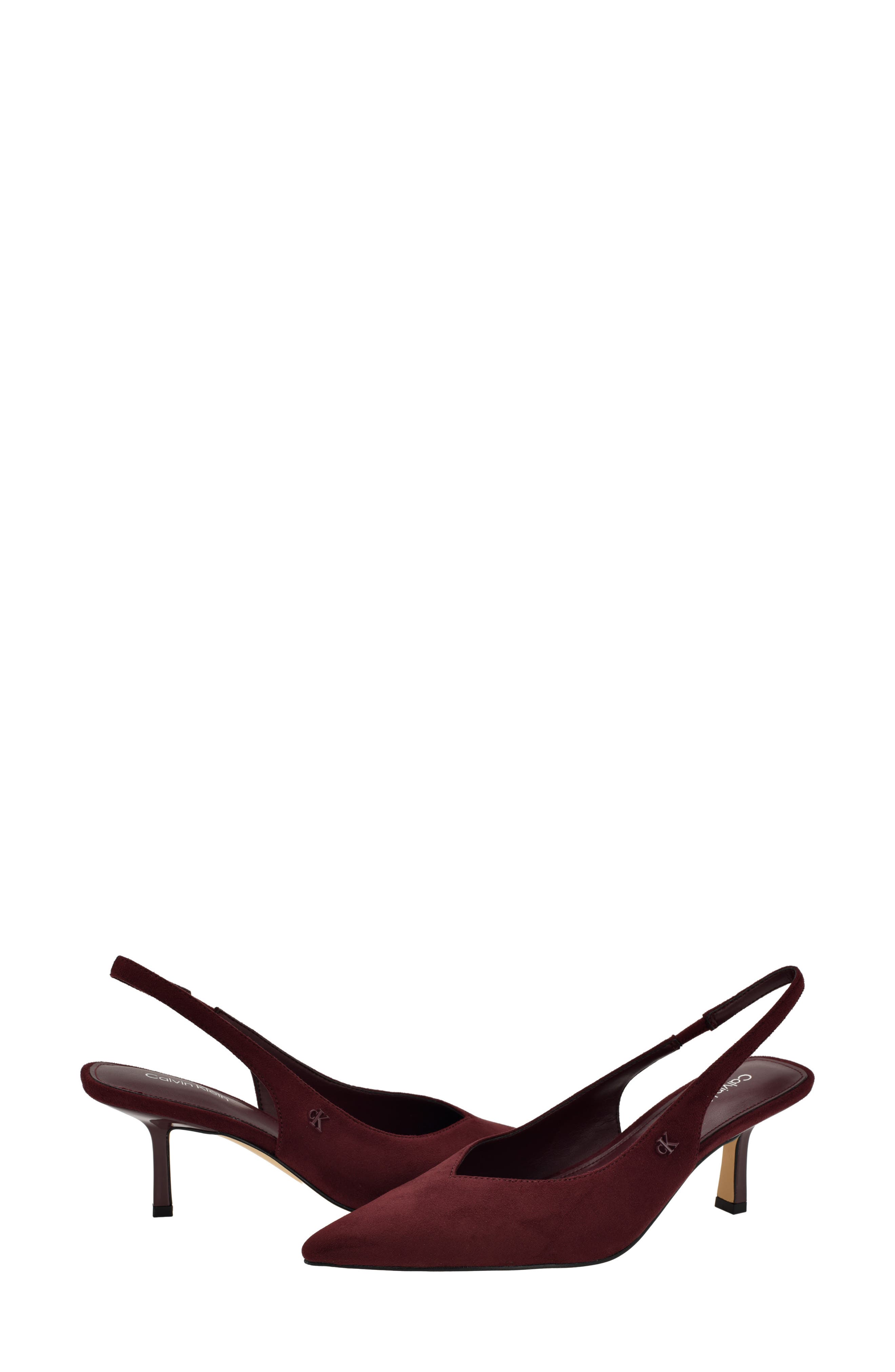 Chellie Pointed Toe Slingback Pump, Alternate, color, DARK RED