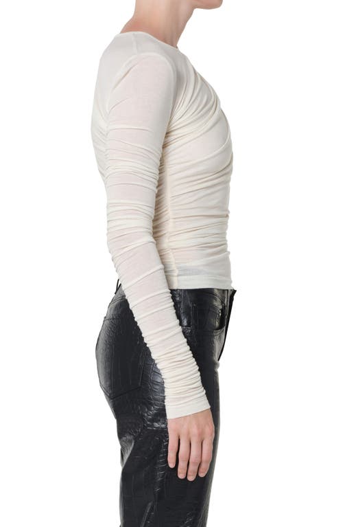 Agolde Tania Long-sleeve Twist Tee In Neutral