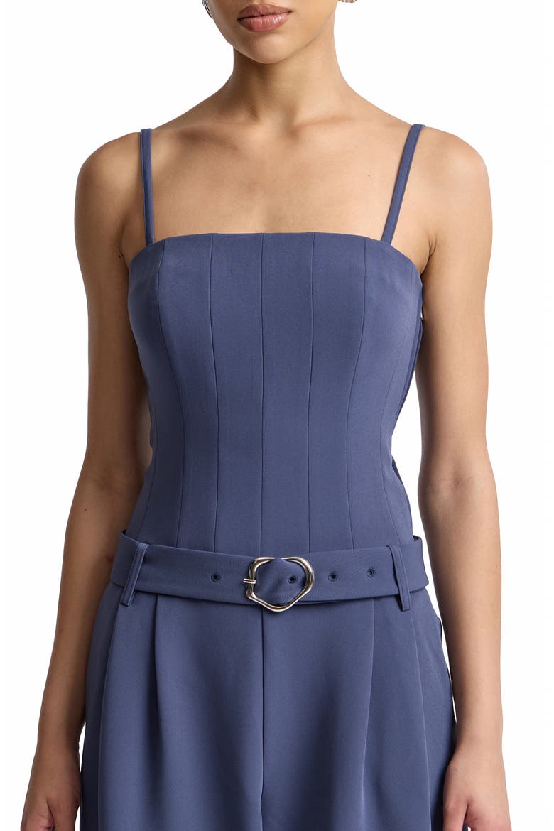 Belted Corset Jumpsuit, Alternate, color, MARINE BLUE