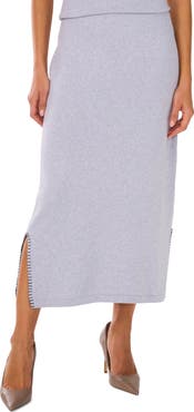 Vince Camuto Whipstitch Midi Sweater Skirt