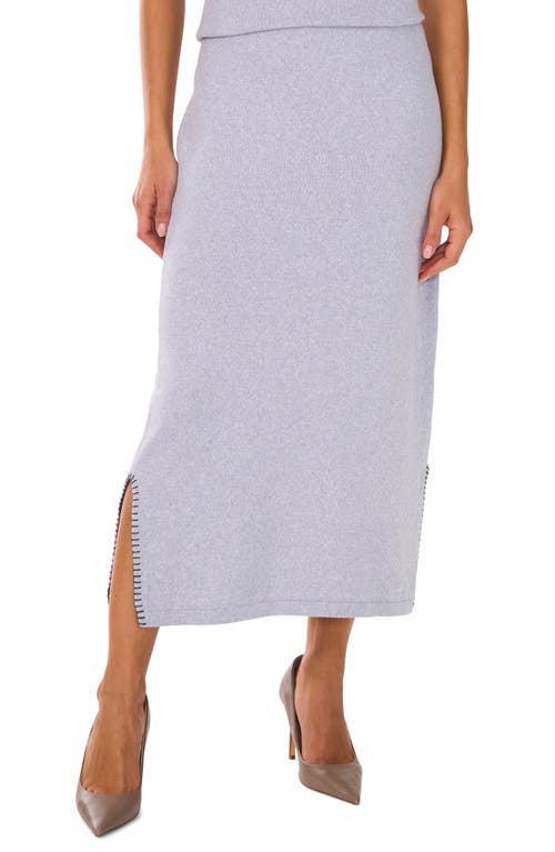 Vince Camuto Whipstitch Midi Sweater Skirt In Grey Skies