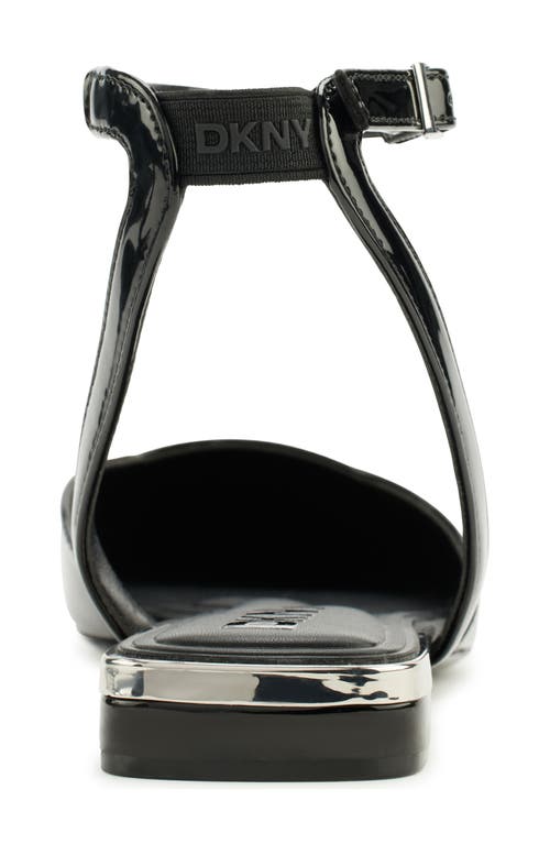 Dkny Cacia Ankle Strap Flat In Black