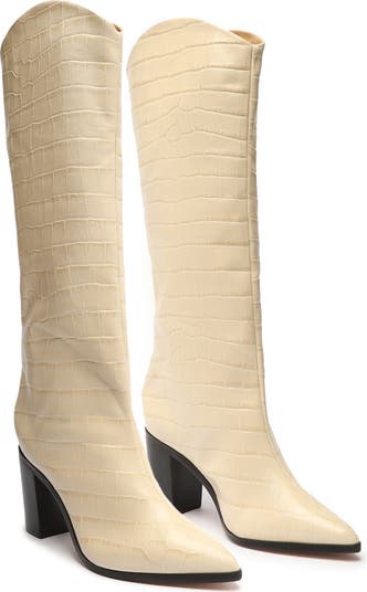 Maryana Pointed Toe Block Heel Knee High Boot