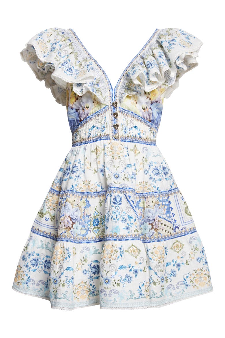 My Homespun Heart Fit & Flare Linen Minidress, Alternate, color, MY HOMESPUN HEART