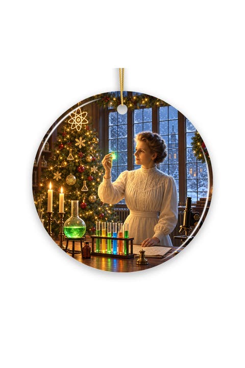 Marie Curie Laboratory Holiday Scientist Ornament