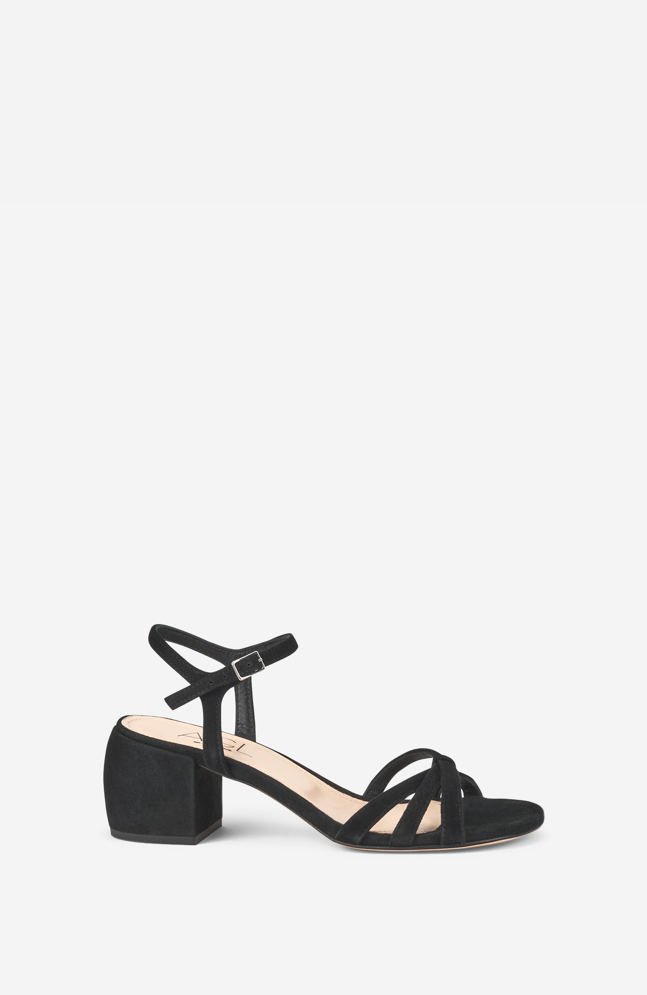 AGL Clio Sandal with Medium Heel, Main, color, Black Velour