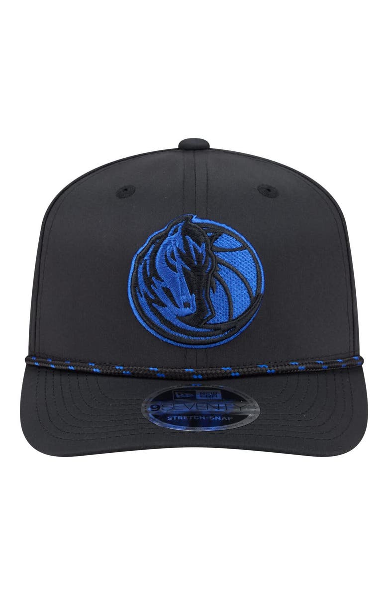 New Era Men's New Era Black Dallas Mavericks Sport Rope Vented Stretch-Snap 9SEVENTY Hat, Alternate, color, Black