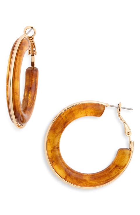 Round Resin Hoop Earrings