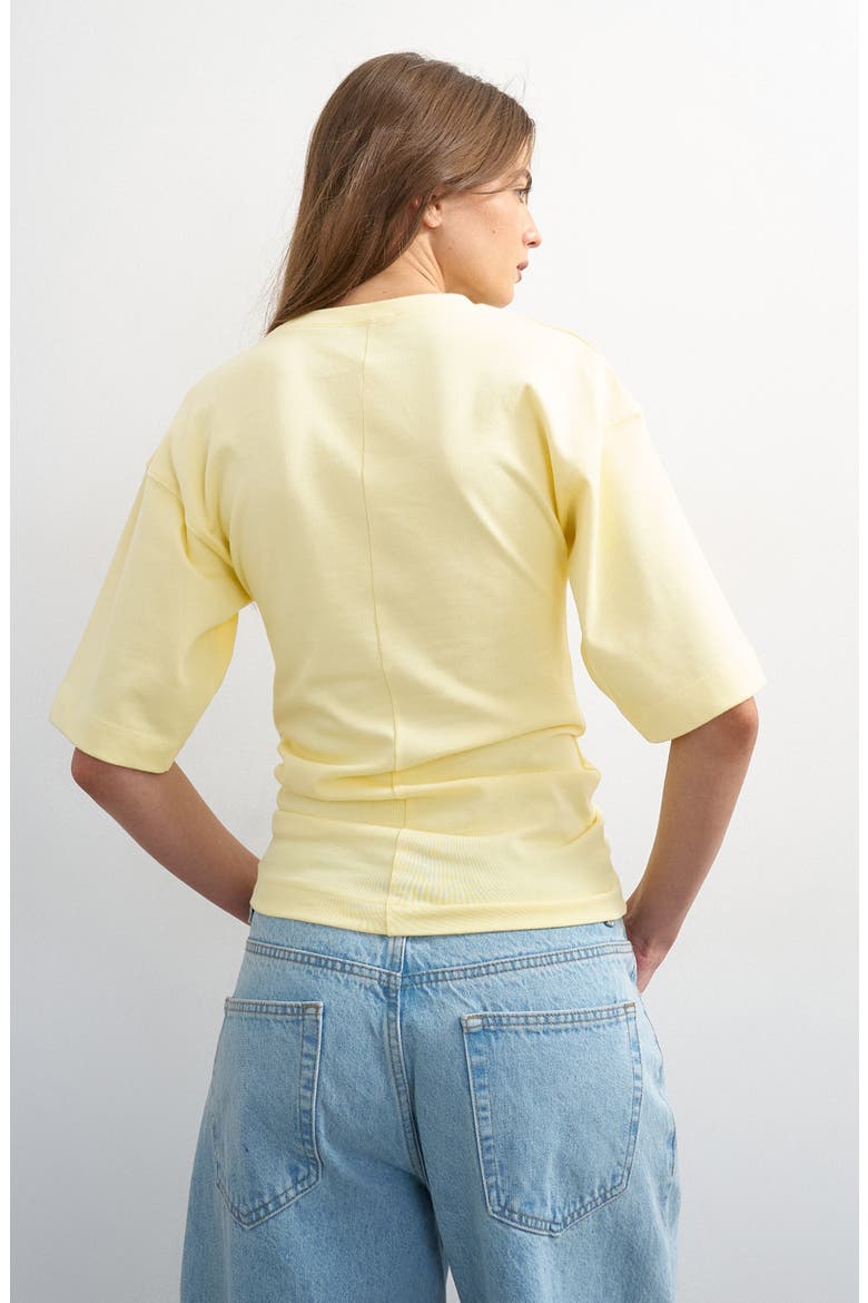 Drawcord Detail Crop Top, Alternate, color, YELLOW