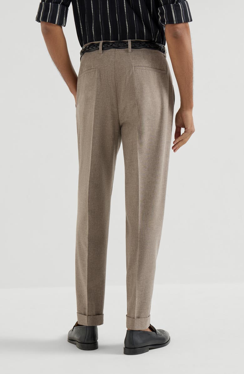 Brunello Cucinelli Trousers with pleats, Alternate, color, Light Brown