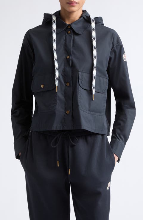 Hooded Cotton & Nylon Shirt Jacket