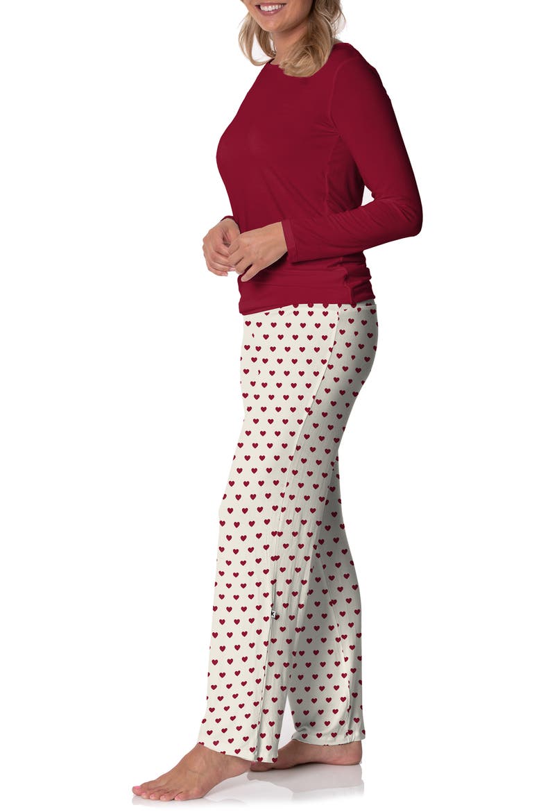 Loosey Goosey Pajamas, Alternate, color, NATURAL HEARTS