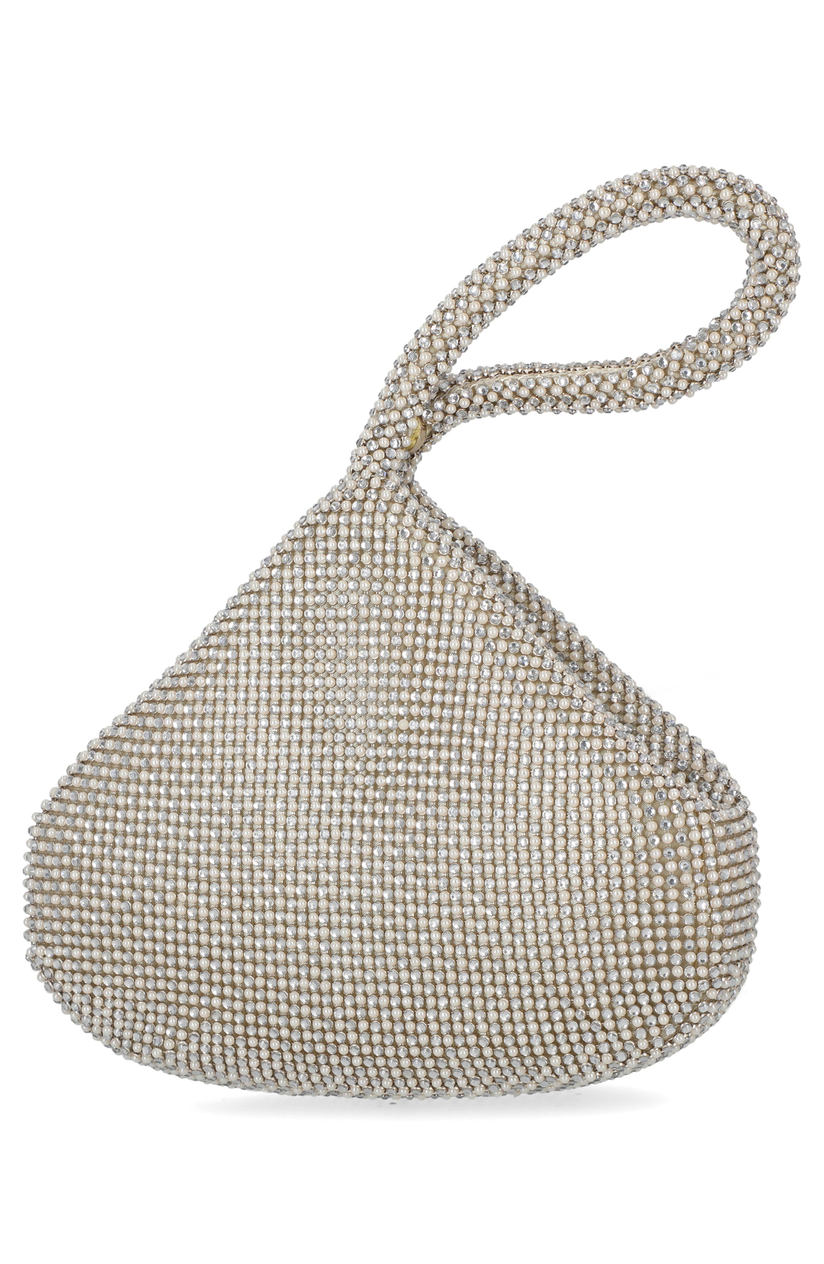 Staci Beaded Mesh Wristlet, Alternate, color, PEARL