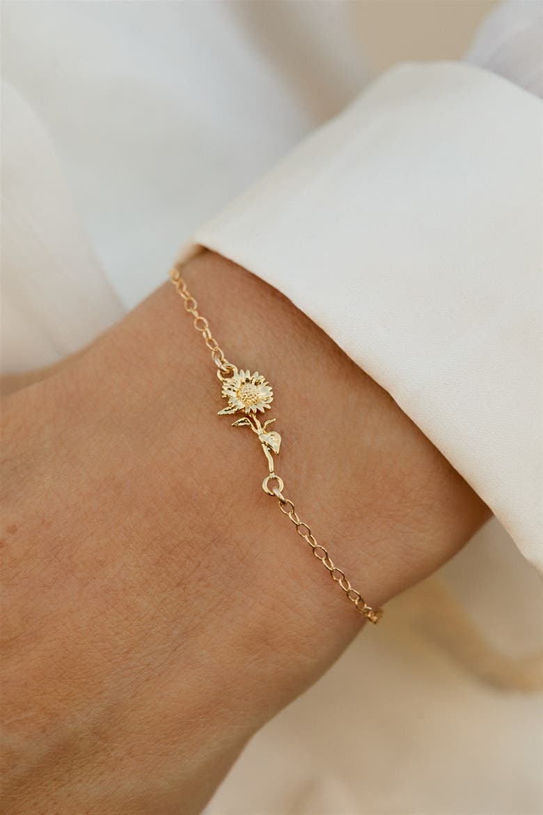 Elsie Birth Flower Bracelet, Alternate, color, Gold / November