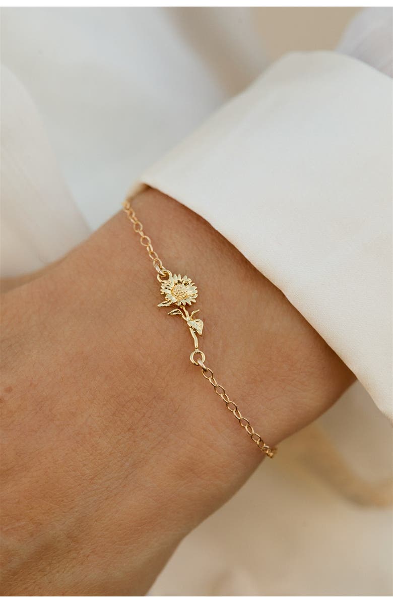 Set & Stones Elsie Birth Flower Bracelet, Alternate, color, Gold / July