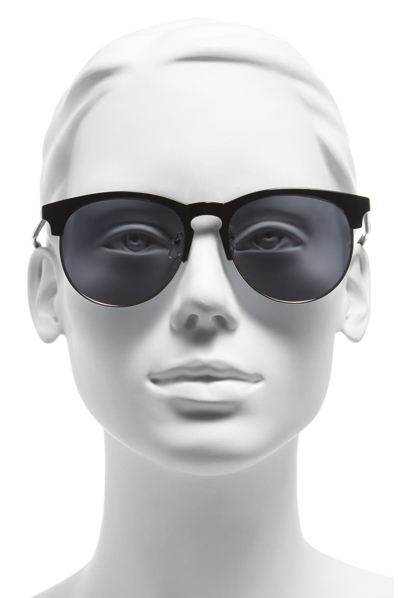 'Saddlebags' 55mm Sunglasses, Alternate, color, BLACK