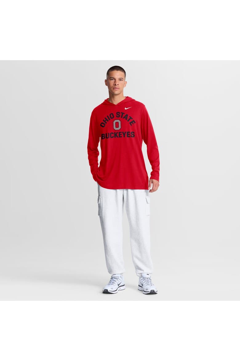 Men's Nike Scarlet Ohio State Buckeyes Primetime Arch Tri-Blend Dri-FIT Long Sleeve Hooded T-Shirt, Alternate, color, Scarlet