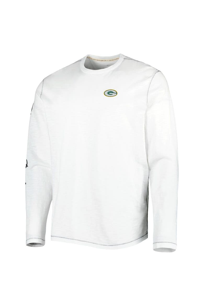 Men's Tommy Bahama White Green Bay Packers Laces Out Billboard Long Sleeve T-Shirt, Alternate, color, White