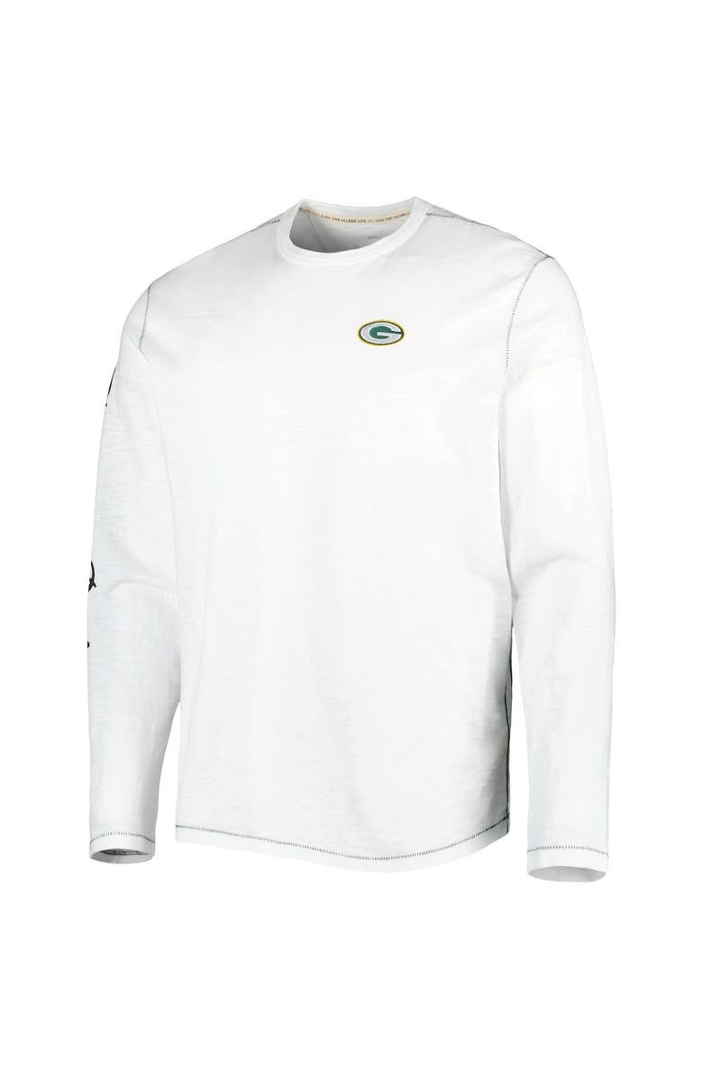 Tommy Bahama Men's Tommy Bahama White Green Bay Packers Laces Out Billboard Long Sleeve T-Shirt, Alternate, color, White