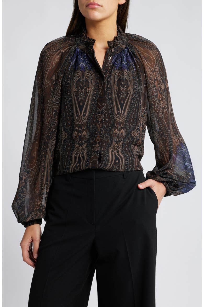 Sofiana Paisley Long Sleeve Top, Main, color, COCO MULTI